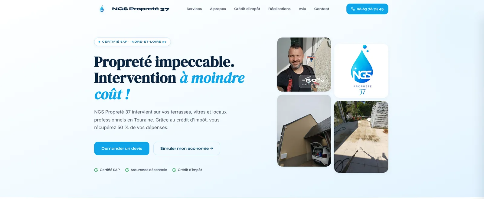Réalisation web – NGS Propreté 37